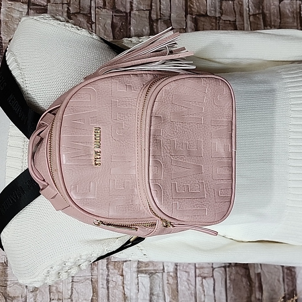 Steve Madden Blush Pink Embossed Backpack